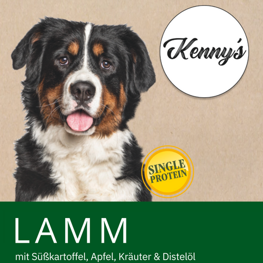 Kenny´s LAMM mit Süßkartoffel, Apfel, Kräuter & Distelöl